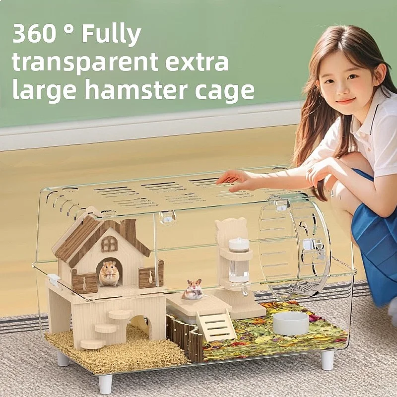Acrylic Hamster Cage Extra Large Transparent Double-Layer Luxury Villa for Syrian view 6