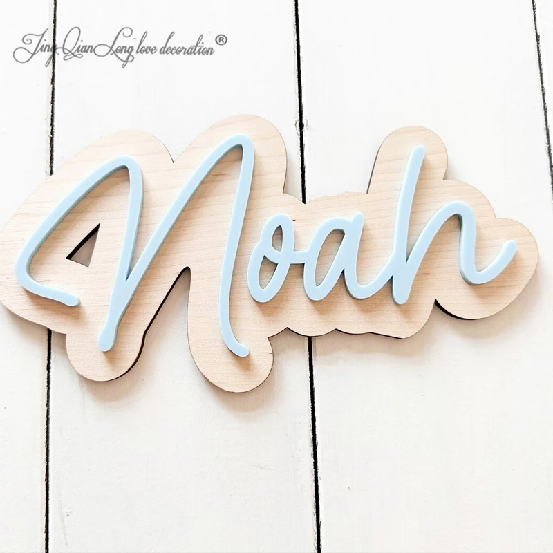 Custom Wooden Name Sign: Personalised Nursery Kids Room Wall Decor