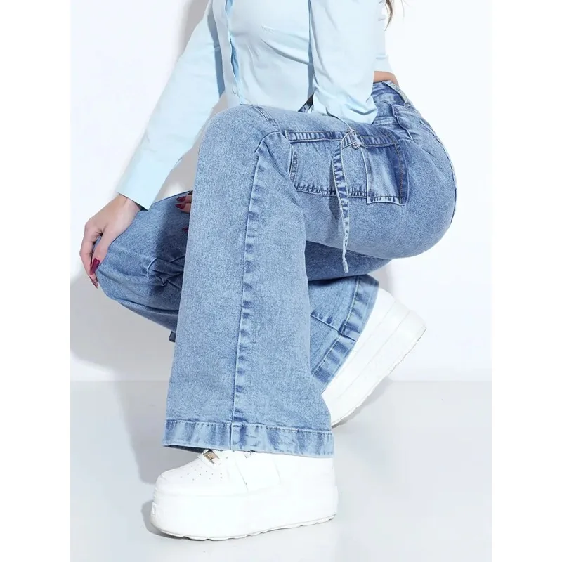 

Женские джинсы-карго с несколькими карманами — стильные и практичные рабочие джинсовые брюки для повседневного комфорта и функциональности