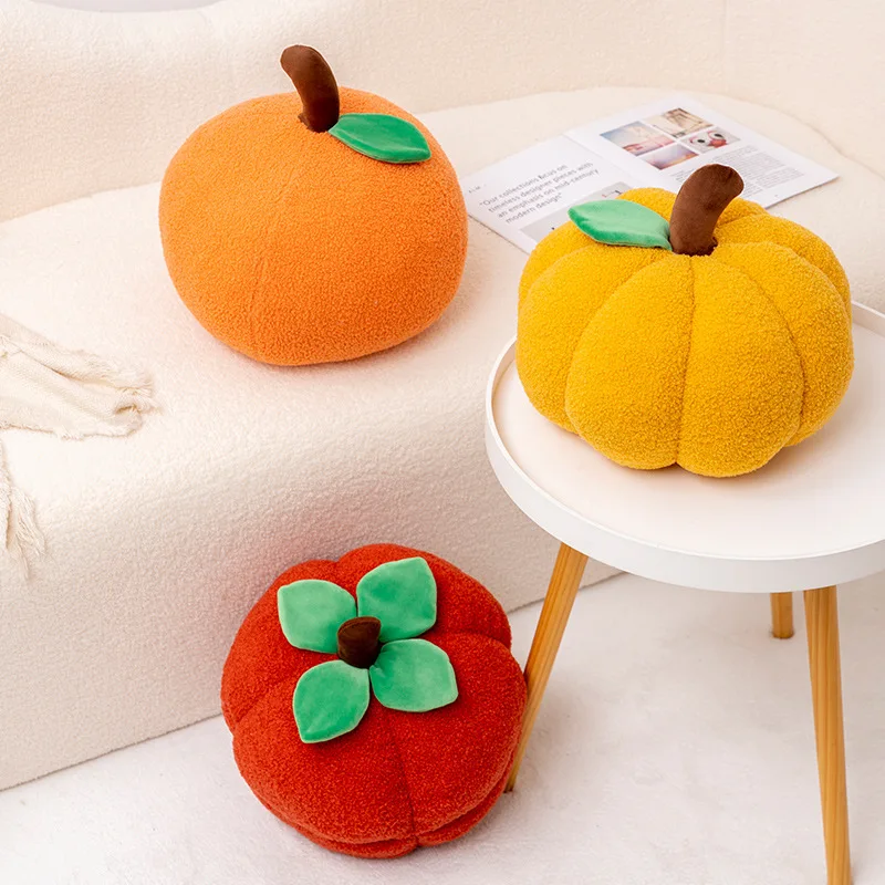 

38 CM Halloween pumpkin plush toy soft Stuffed persimmon pillow orange plush cushion for girls room