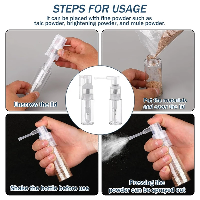 シラミ-透明なグリッタースプレー,多目的スプレーボトル,プラスチックスプレーボトル,50ml, 2個