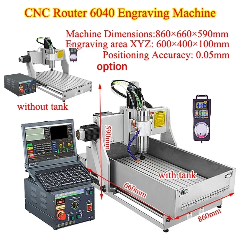 for LY CNC 6040 1500W 2200W 3axis Automatic Engraving Machine Aluminum Router Milling Carving Engraver Woodworking Machine