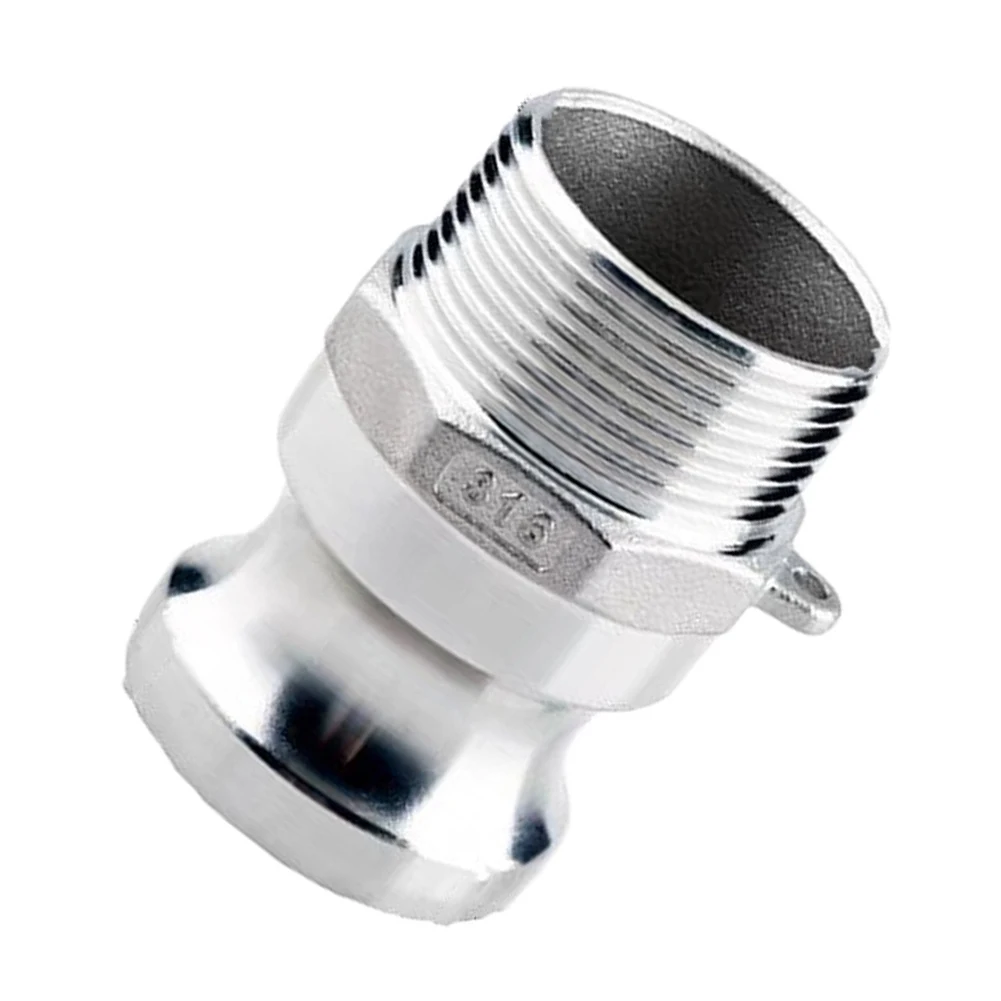 DN50 2 Inch Type F Male Cam Lock Adapter 304 Stainless Steel Polished Finish Quick Connect for Water Petroleum Lines
