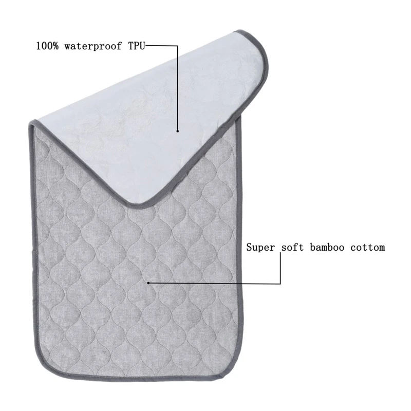 Baby Diaper Mat Waterproof Reusable Bamboo Liner Changing Pat Mattress for Newborn Infant Girls Boys Newborn Portable