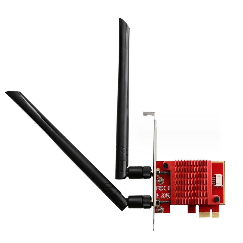 อะแดปเตอร์ไร้สาย MU-MIMO 5.2บลูทูธสำหรับเล่นเกม WiFi6E แบบปรับได้ความเร็วสูงการ์ดเครือข่ายไร้สาย PCI สามแบนด์อะแดปเตอร์ไร้สายเล่นเกม AX210