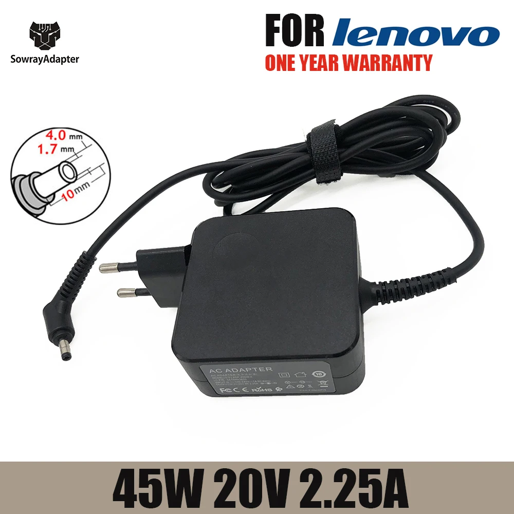 20V 2.25A 45W 4.0*1.7 مللي متر محول الكمبيوتر المحمول شاحن لينوفو اليوغا 310 510 520 710 MIIX5 7000 الهواء 12 13 ideapad 320 100 110 N22 N42