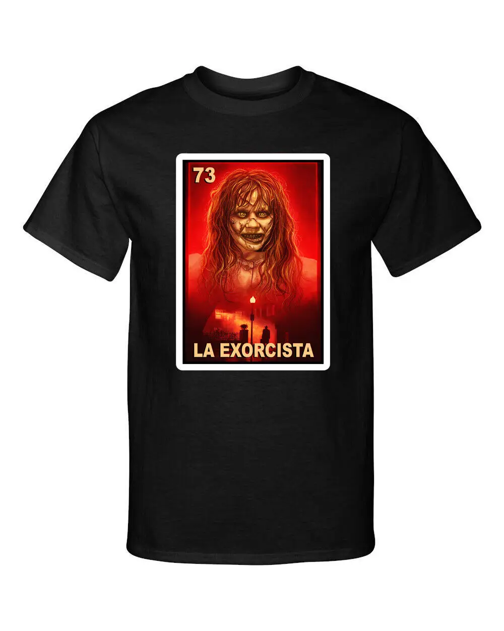 The Exorcist La Exorcista Loteria Mexican Bingo Tarot Card Halloween Tee Shirt