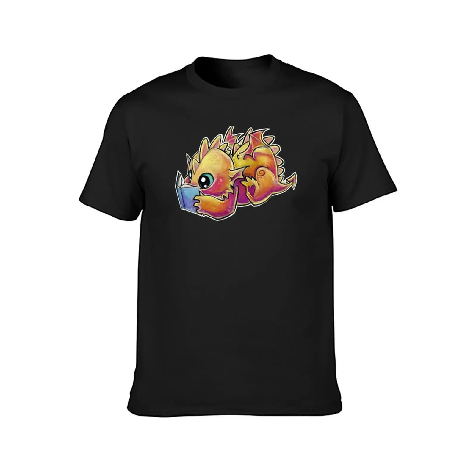 Book dragon T-Shirt boys whites anime t shirts cute clothes oversizeds Men's t-shirt