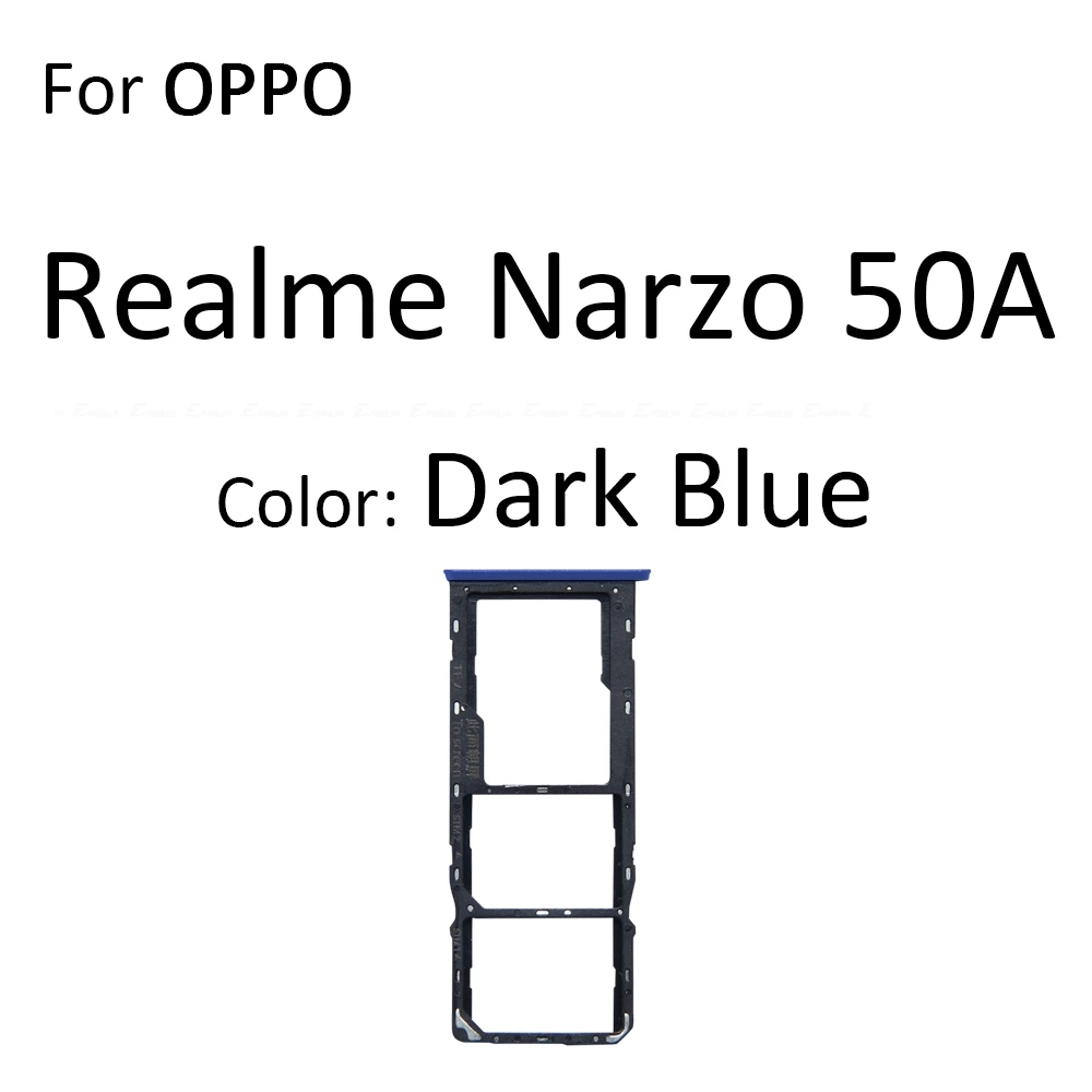 Sim Card Tray Socket Slot Reader Adapter For OPPO Realme Narzo 50A 50i Prime Micro SD Card Holder Connector Container Parts