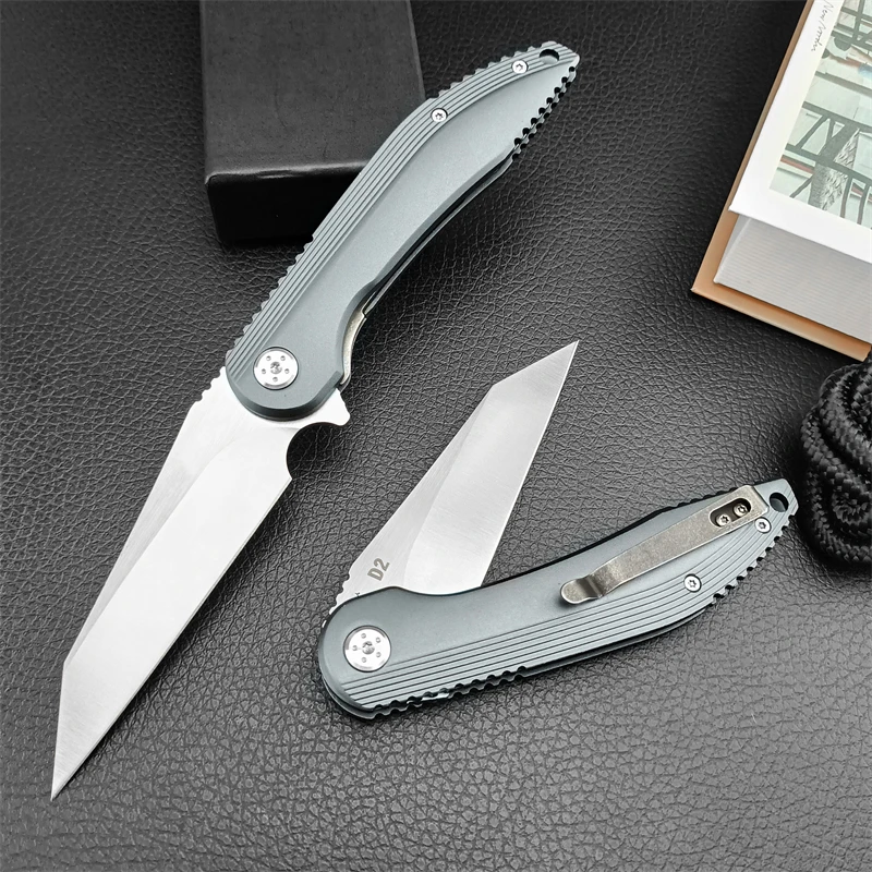 Bok D2 Folding Knife Tactical Survival Rescue Hunting Aluminum Alloy Handle Hunting Self Defense Convenient EDC Folding Knife