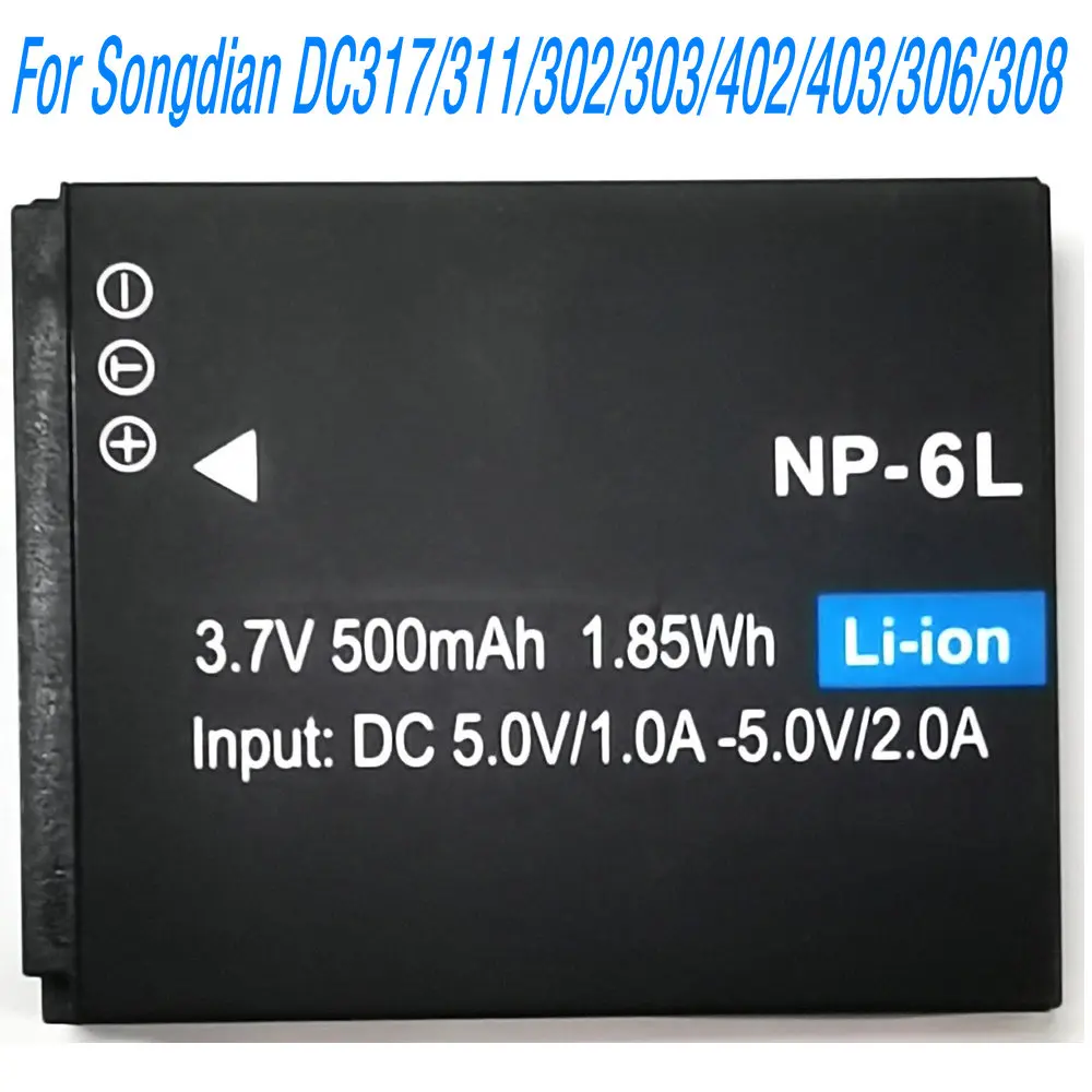 

Высококачественная аккумуляторная батарея NP-6L 3.7V 500mAh для Songdian DC317/311/302/303/402/403/306/308 (модель 2026 года)