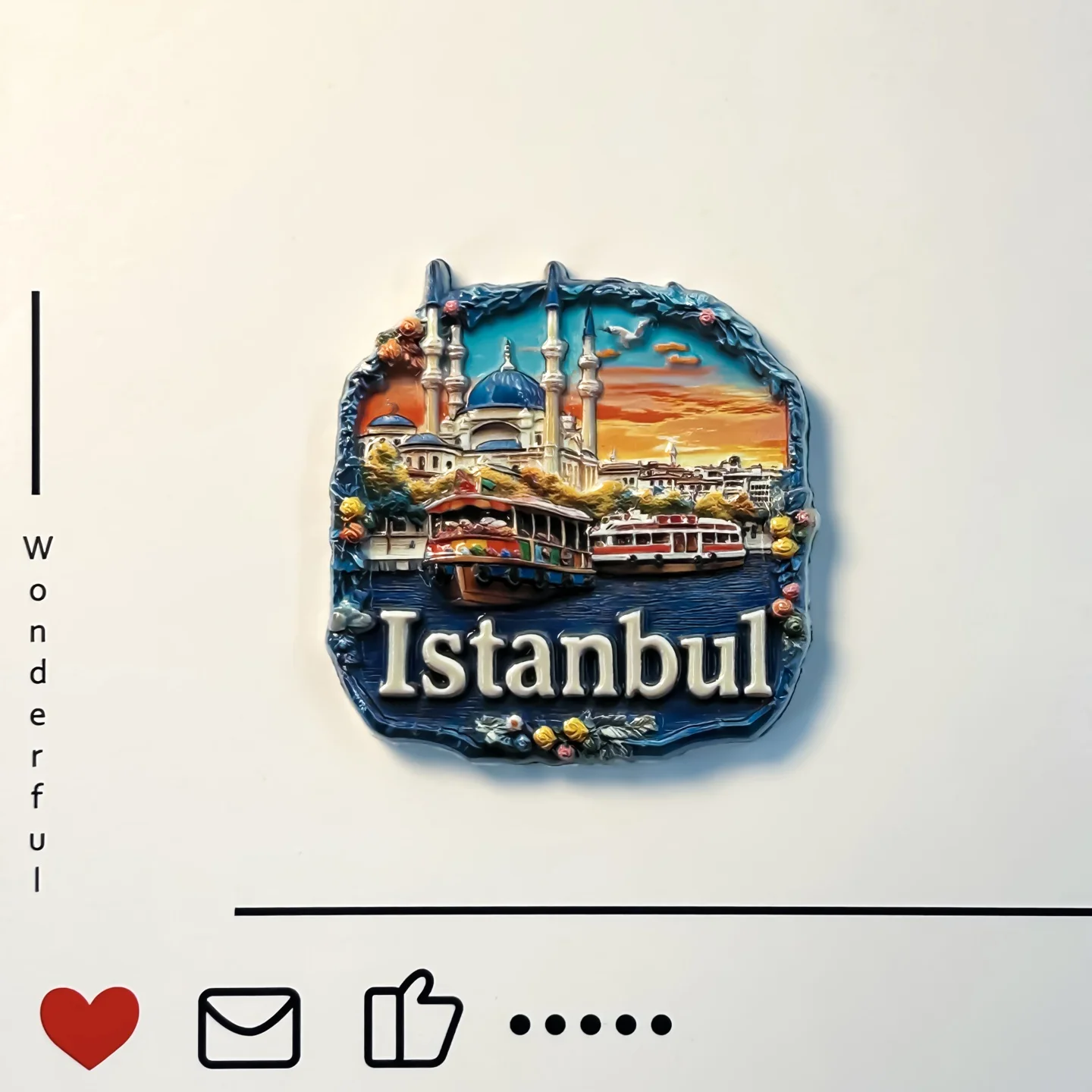 Turkiye, Istanbul, landscape, exquisite gift, Bosporus Strait, ship, refrigerator sticker