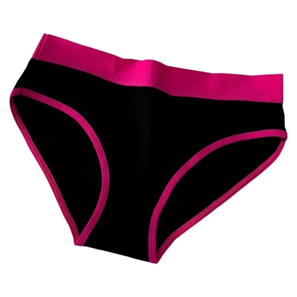 

Breathable Cotton Crotch Sports Style Briefs Female Lingerie Patchwork Women's Underwear Mid Waist Triangle Panties Girls