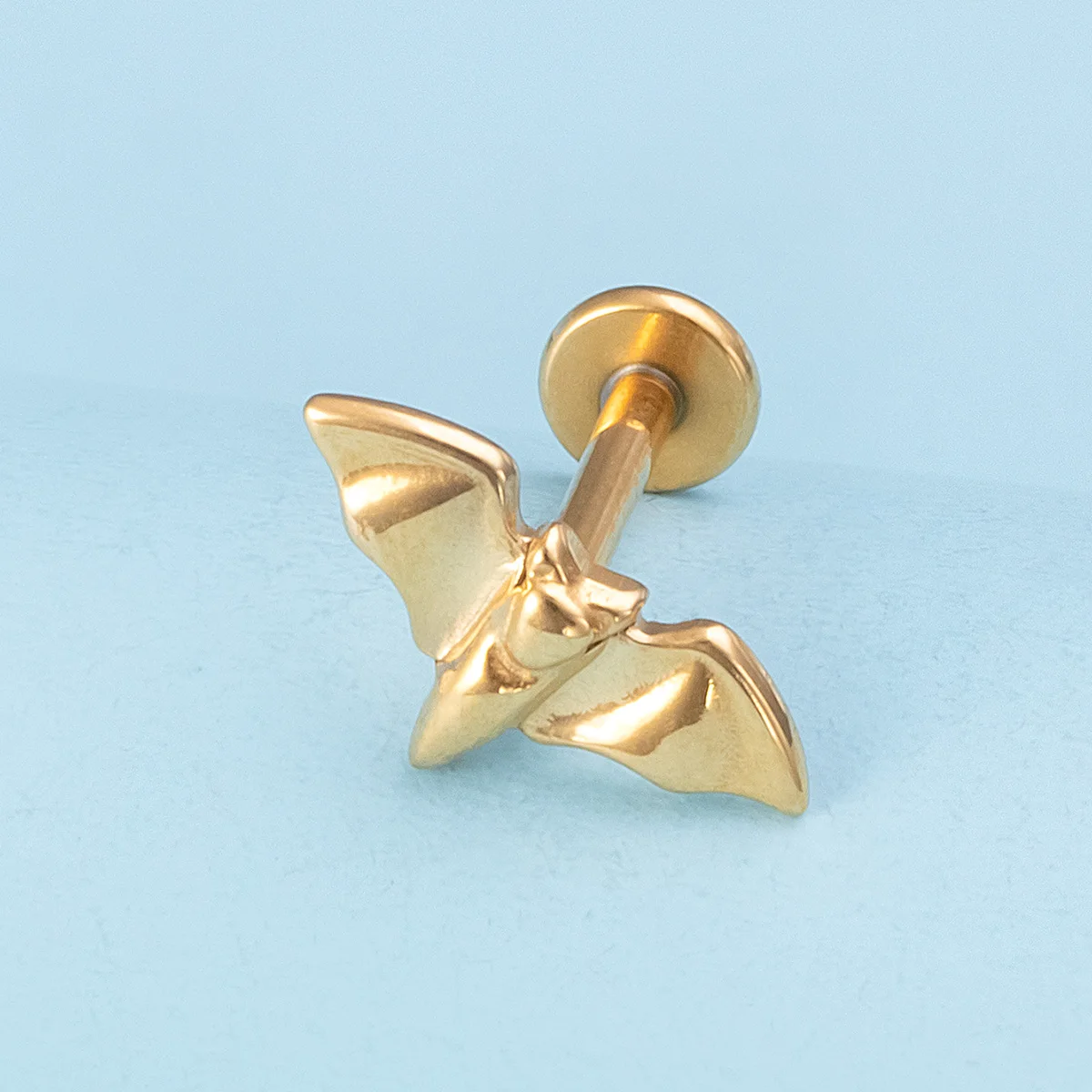 Halloween Bat Labret Monroe Piercing Lip Ring, 16G