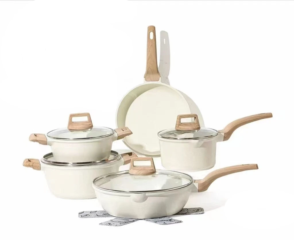 Wholesale Non Stick Cookware Sets Pots And Pans Popular Home Kitchen Pot Sets Frying Pan Aluminum Cooking Pot With Lid