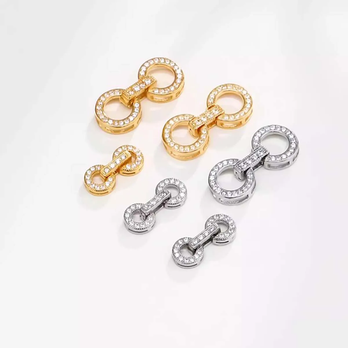 Copper Pearl Buckle Connection Buckle Accessories Connector for DIY Necklaces Bracelet Jewelry Making Crafts  ﻿