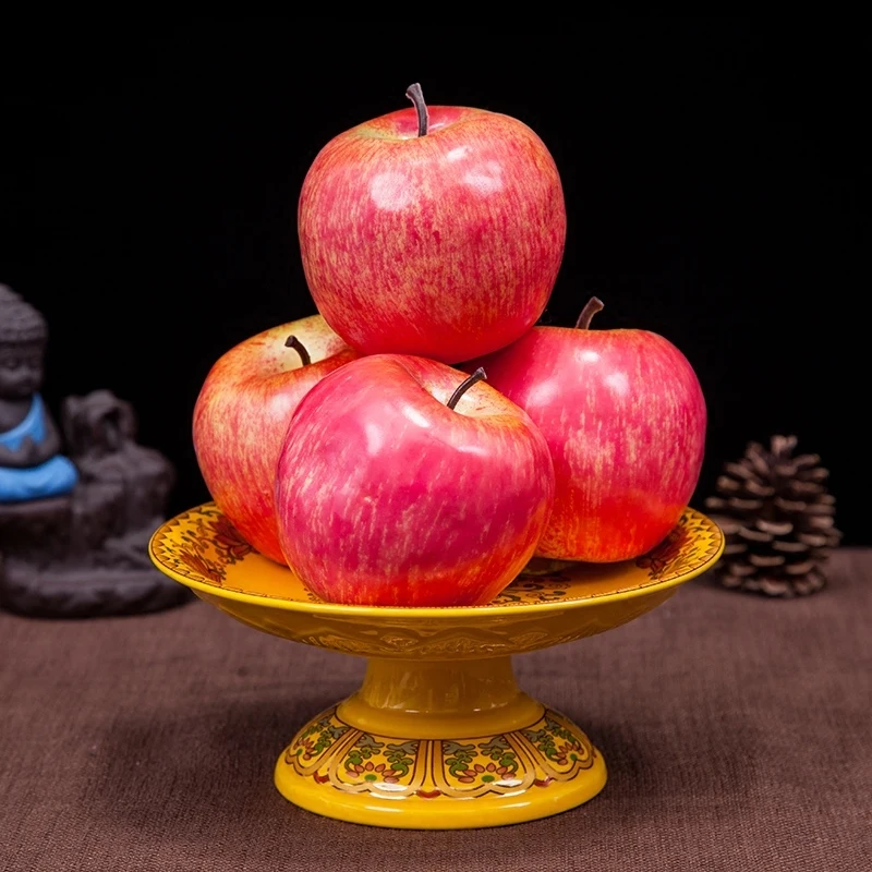CX ceramic Guanyin God of Wealth fruit plate, high-footed tribute plate, offering Buddha fruit plate