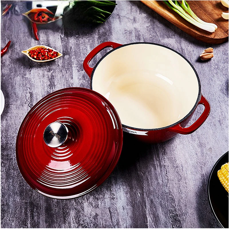 Colorful Cast Iron Cookware Self-circulating Water Beads Design Saucepan Household Fish Cake Pot Induction Cooker Non-stick Pots