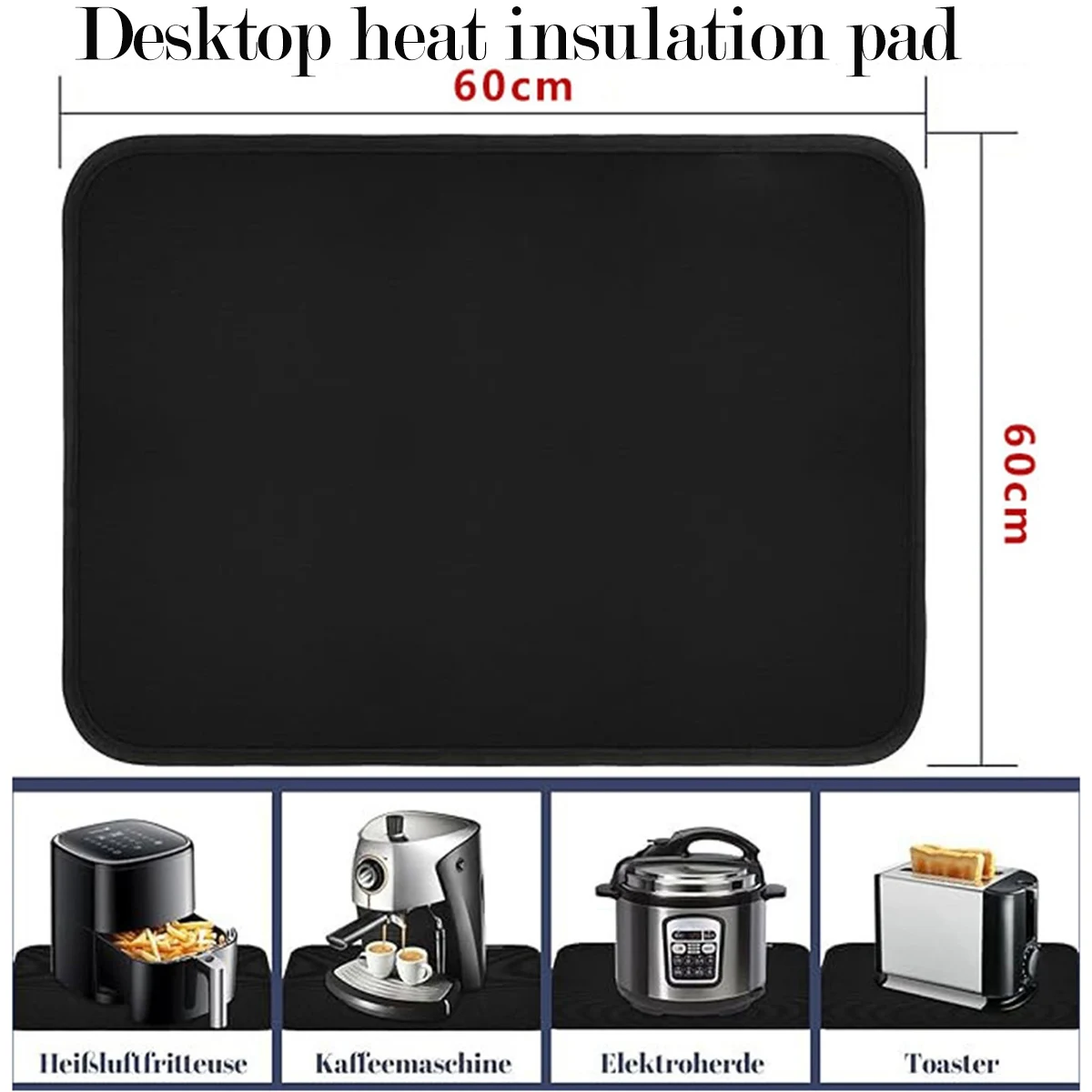 Dining Table Heat Resistant Mats 60x60cm Emperatures Up To 550℃/1022℉For Countertop For Induction Air Fryer Coffee Maker