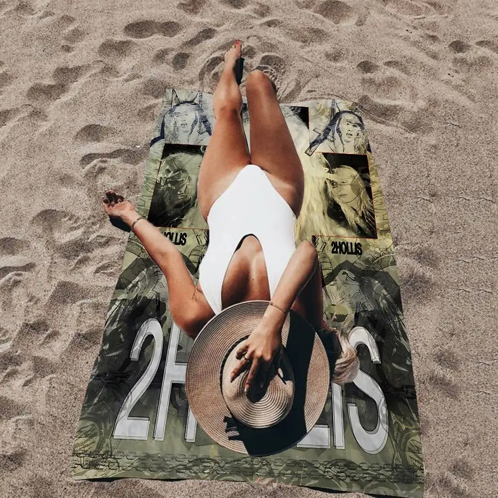 Rappersinger 2-2holli Microfiber Blanket Quick Drying Beach Towels Oversized Printing Super Absorbent Pool Towel Blanket
