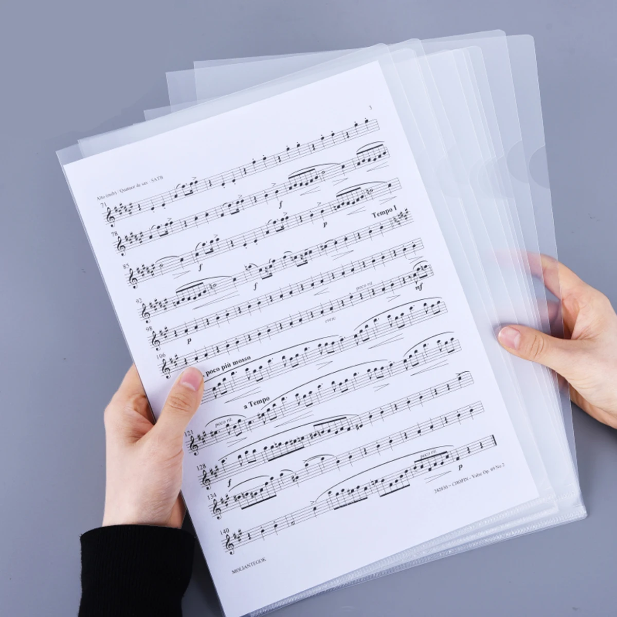

20pcs Clear Document Folder L-Size Plastic Folder Copy Safe Project Pocket Letter A4 Size Transparent White Color