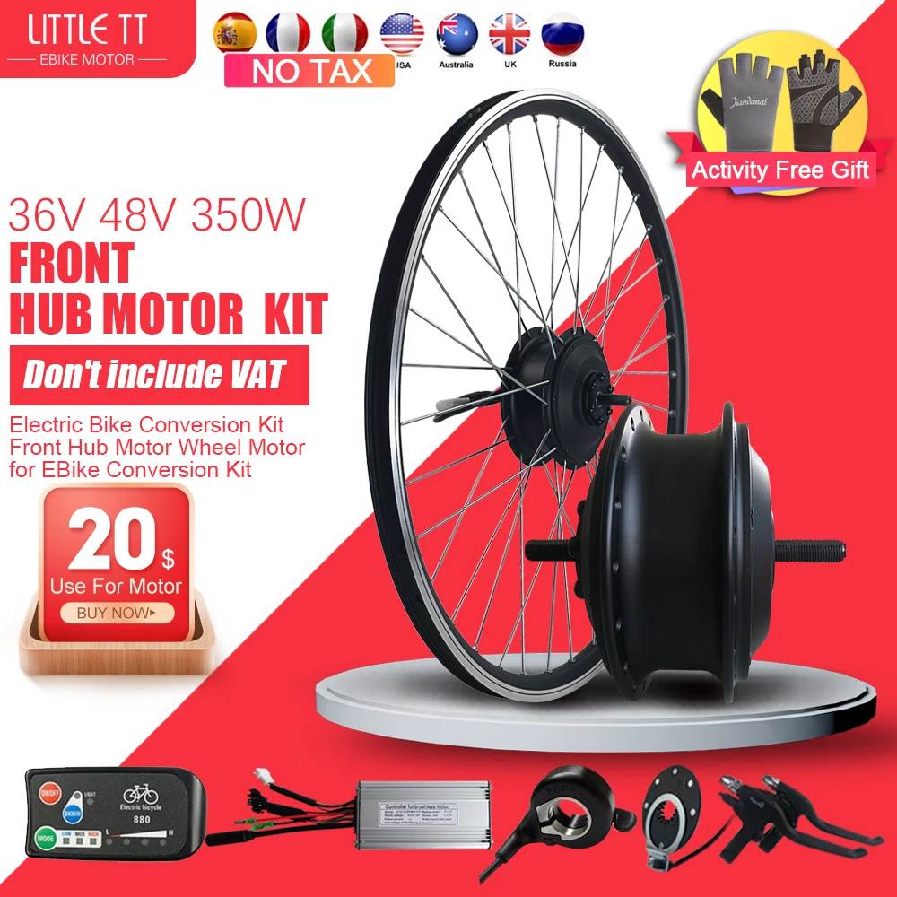 

Ebike Conversion Kit 36V 48V 350W Brushless Front Hub Motor Wheel With display For Electric Bike Conversion Kit 16-29Inch 700C