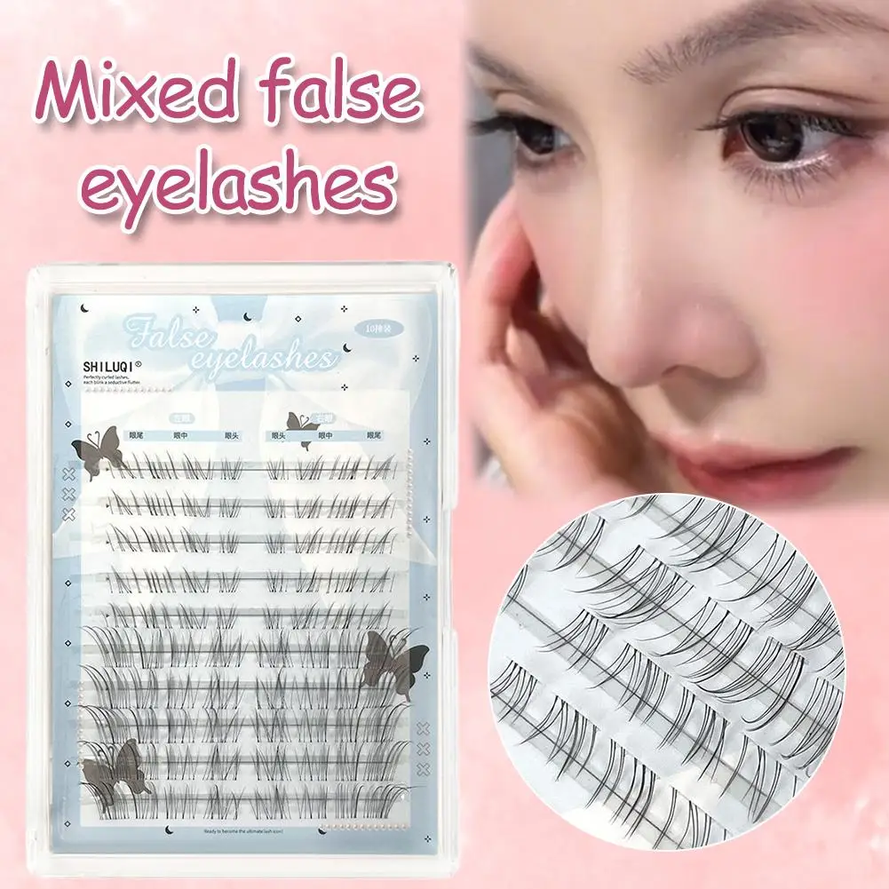 Pas de colle nécessaire mixte faux cils outil naturel individuel Extension des yeux maquillage Volume cils Curl bricolage B9P3