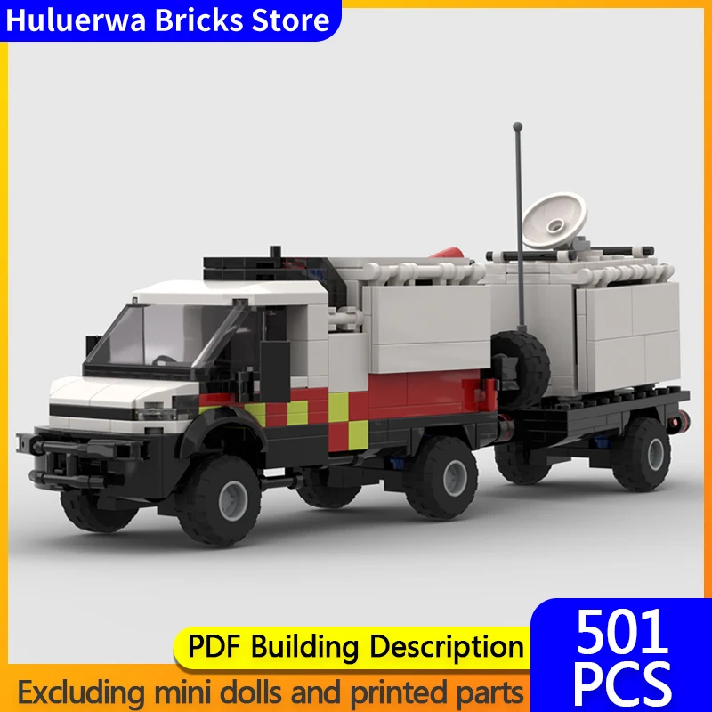 

Модель городской автомобиль MOC, строительные кирпичи, мобильный коммуникационный командный автомобиль, модульная технология, детские праздничные подарки, сборные игрушки