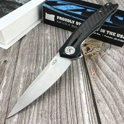 0707 Ball Bearing Flipper Carbon Laminate Mark D2 Steel Folding Knife Camping Hunting Survival Outdoor Pocket EDC Tools