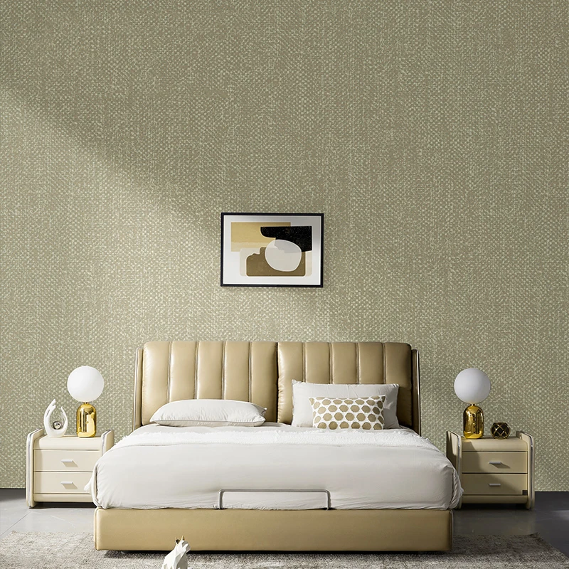 

Plain Solid Color Wallpaper Grasscloth Texture Bedroom Living Room Sofa Background Home Decor Flax Wallpaper for Walls Roll