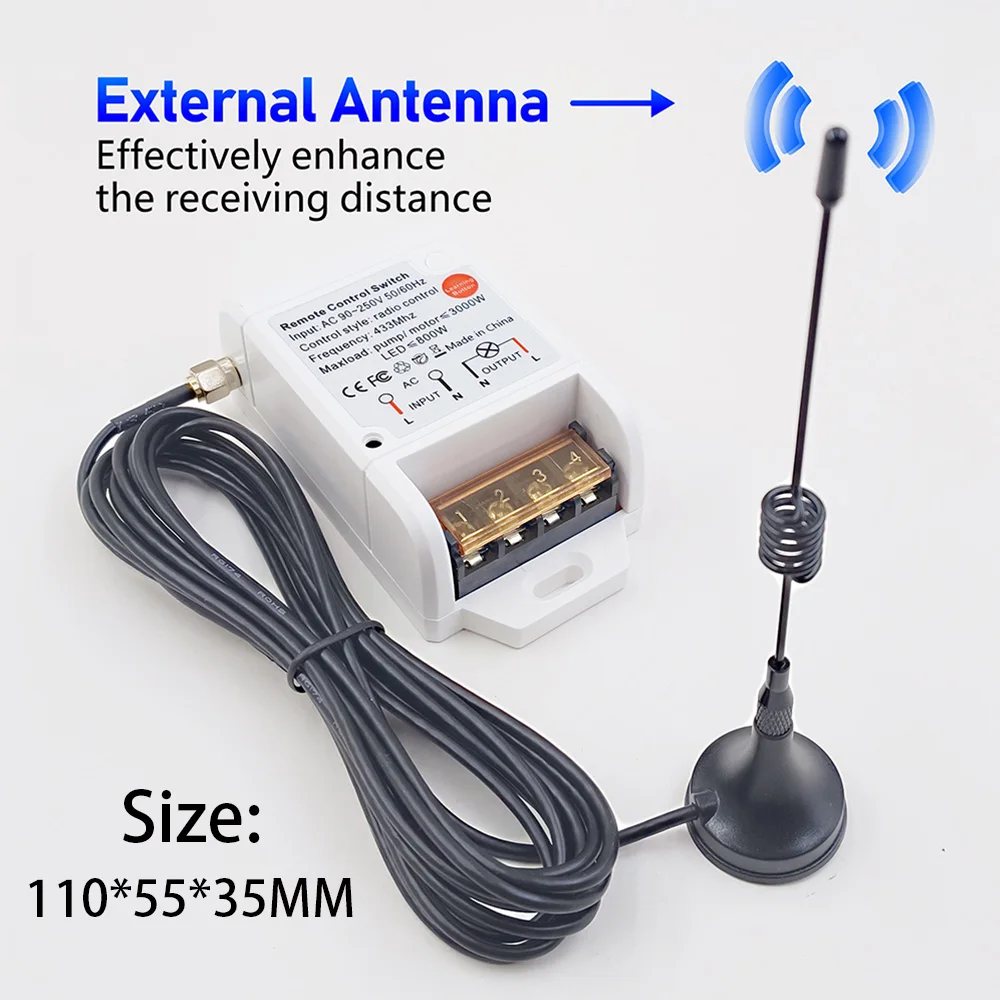 RF 433Mhz Universal Wireless Remote Control Switch 110V 220v 30A 5000M Range Remote Control for Electric Gate Light water pump