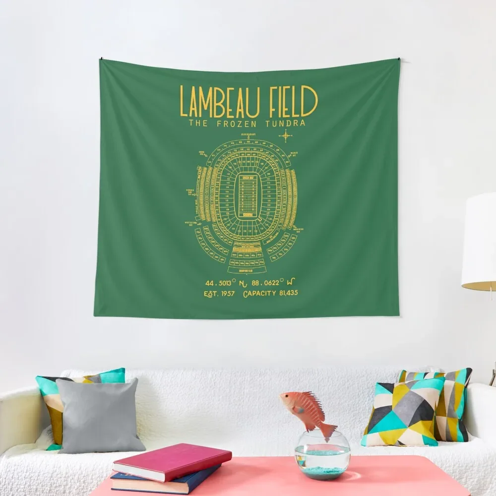 Green Bay Packers Lambeau Field Stadium Poster Print Tapestry Carpet Wall Bedroom Deco Home Decoration Room Decor Cute Tapestry