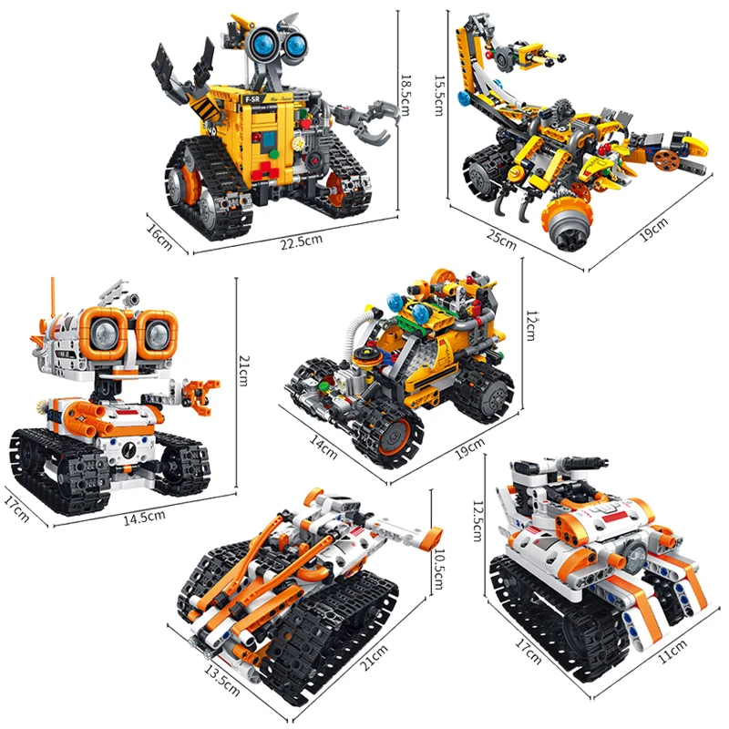 2024 City Technical 3 in 1 Transform RC Robot Racing Car Building Blocks Remote Control Scorpion Tank Bricks Toys for Kids Gifts