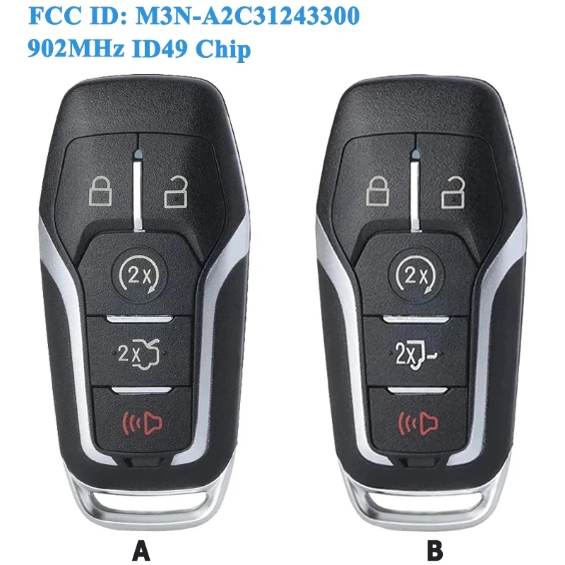 

5 Buttons M3N-A2C31243300 902MHz ID49 Remote Car Key for Ford Fusion Explorer Edge Mustang 2013-2017 Repacement Car Accessories