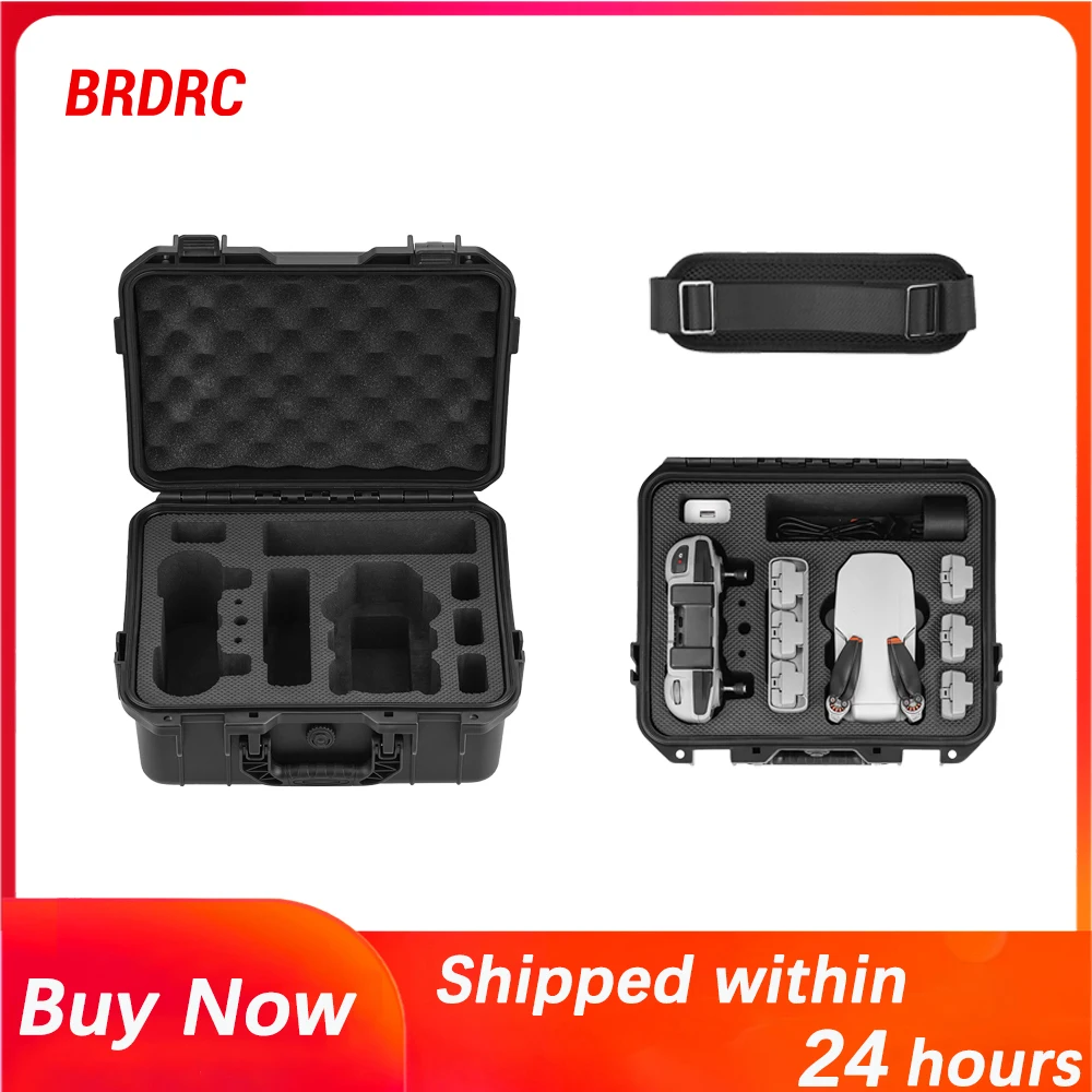 BRDRC Suitcase For DJI Mini 4K Anti-Explosion Hard Shell For Mini 2/2SE Outdoor Play Portable Waterproof Box Large Capacity Case