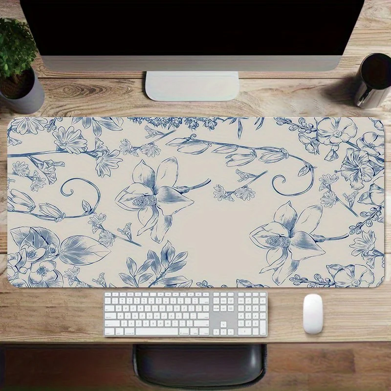 Boho Floral Pattern Mouse Pad Gaming Desk Mat Non-Slip Rubber Base Large Mouse Pad for PC Laptop Keyboard Office Gaming Desk