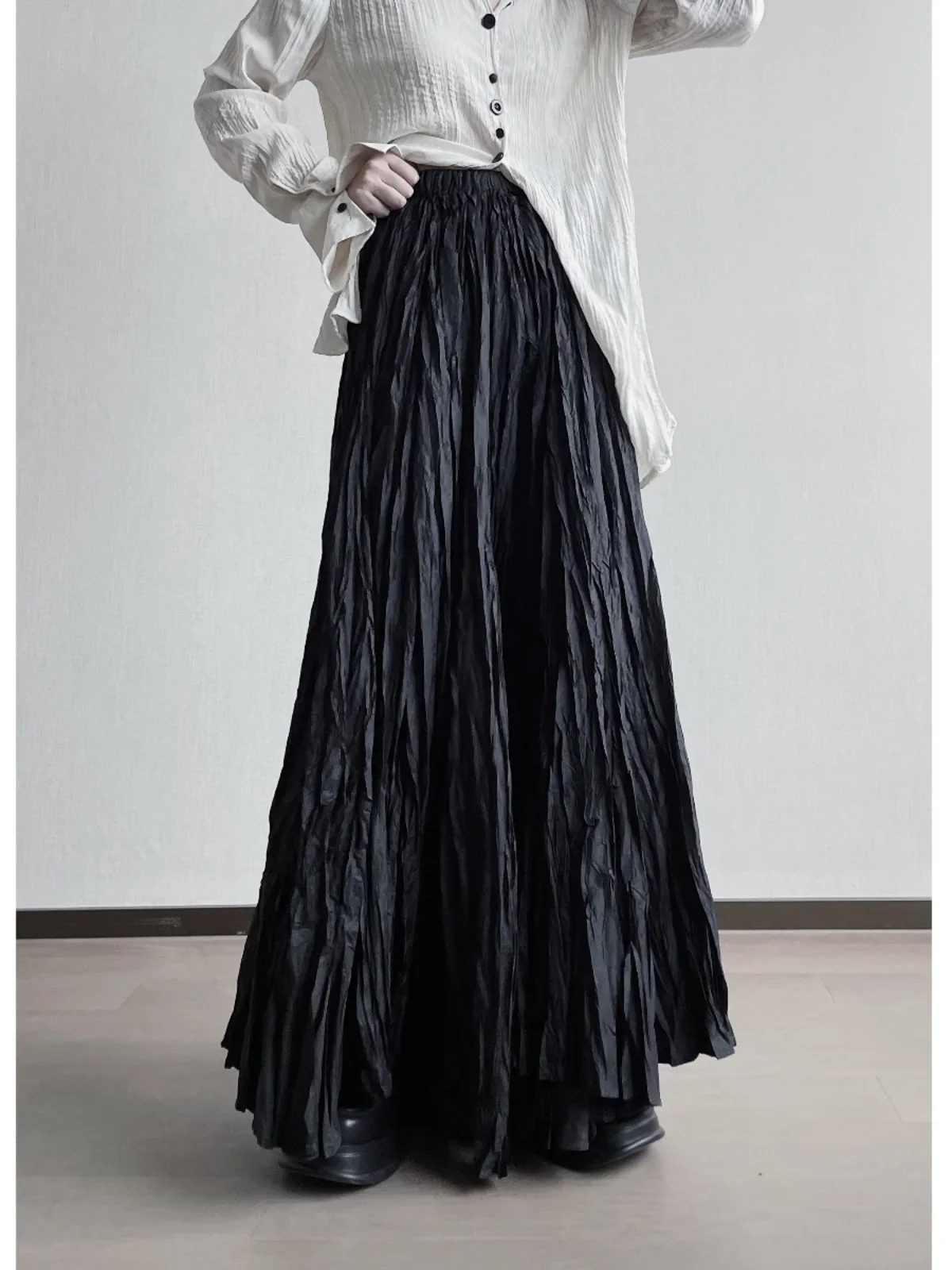 

Dark Wind Extra Large Fold Irregular Skirts Spring Summer Crowd Design Sense Large Swing Skirt for Women