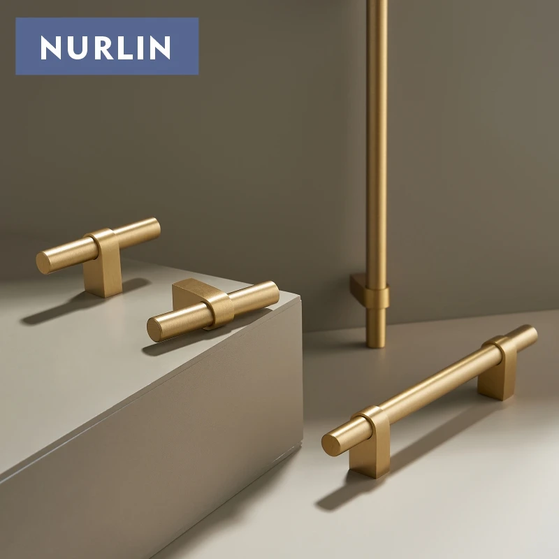 Nurlin Solid Brass Furniture Handles & Knobs with Exquisite & Elegant Design For Cabinet Drawer Wardrobe Doors CH119