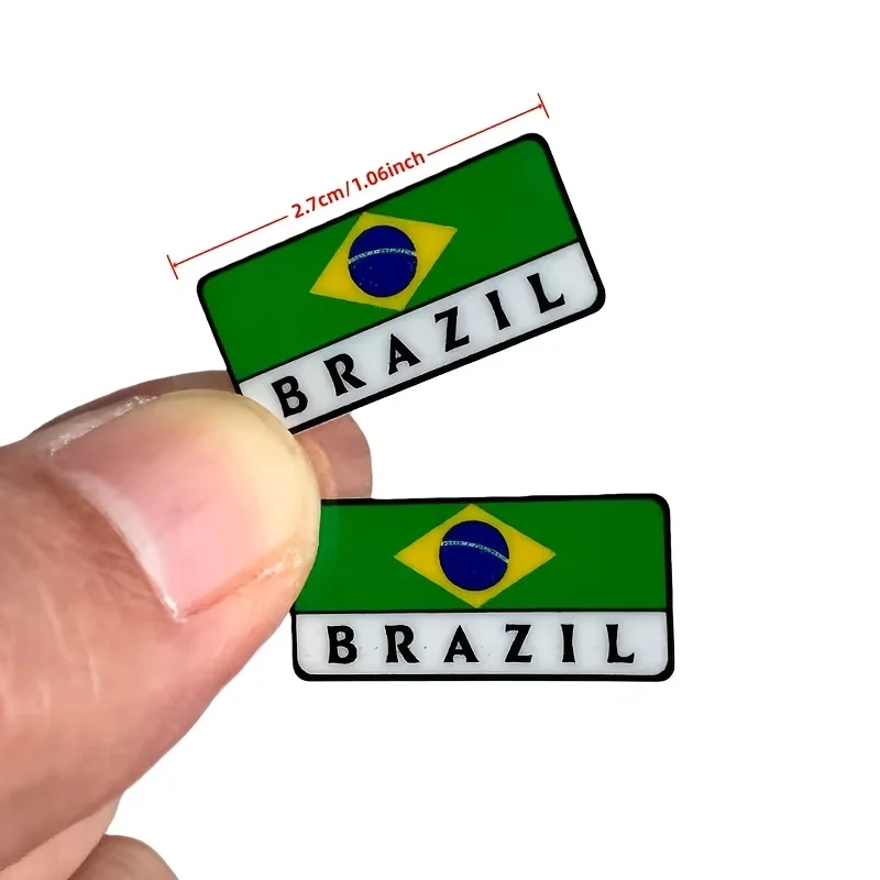 2pcs Car Stickers Brazil Flag Style Automotive Badge Emblem Decals Accessories for All Car Motorcycle Helmet Vehicles