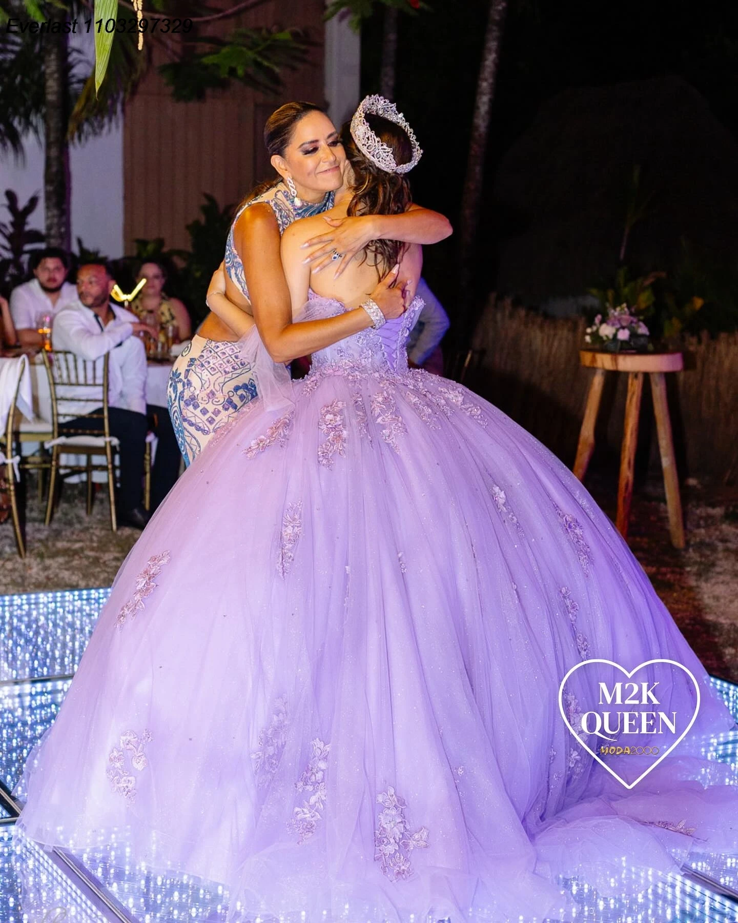 EVLAST personalizado lila vestido para quinceañeras vestido De baile Apliques De encaje rebordear corbata corsé México dulce 16 Vestidos De 15 Anos TQD784