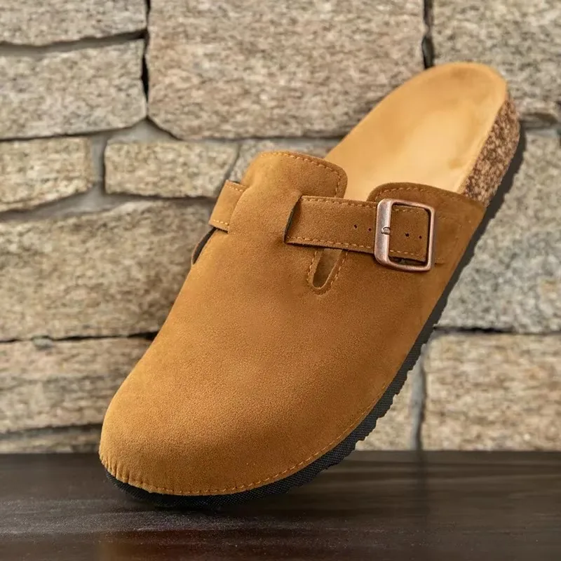 

ZHIDA Women Classic Cork Footbed Slippers Slip-on Beach Shoes Arch Suppor Outdoor Mules Clog Flat Sandals Buckle Strap Shoes