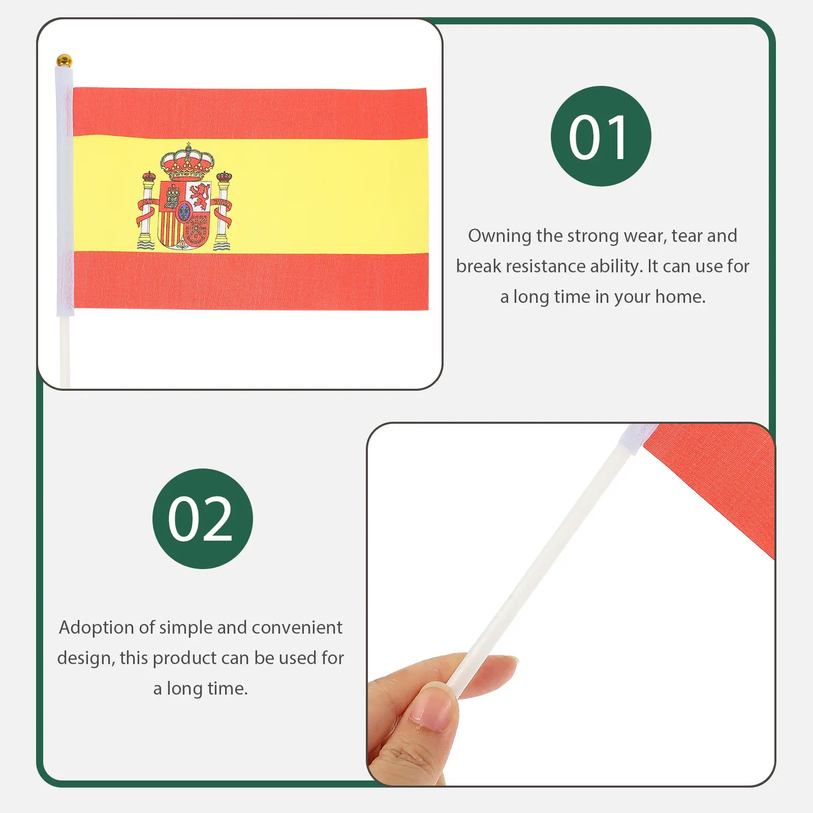 50Pcs Hand Flags Portable Small Handheld Flags on Stick for Sporting Events Football Match Party National Patriotic Decorations