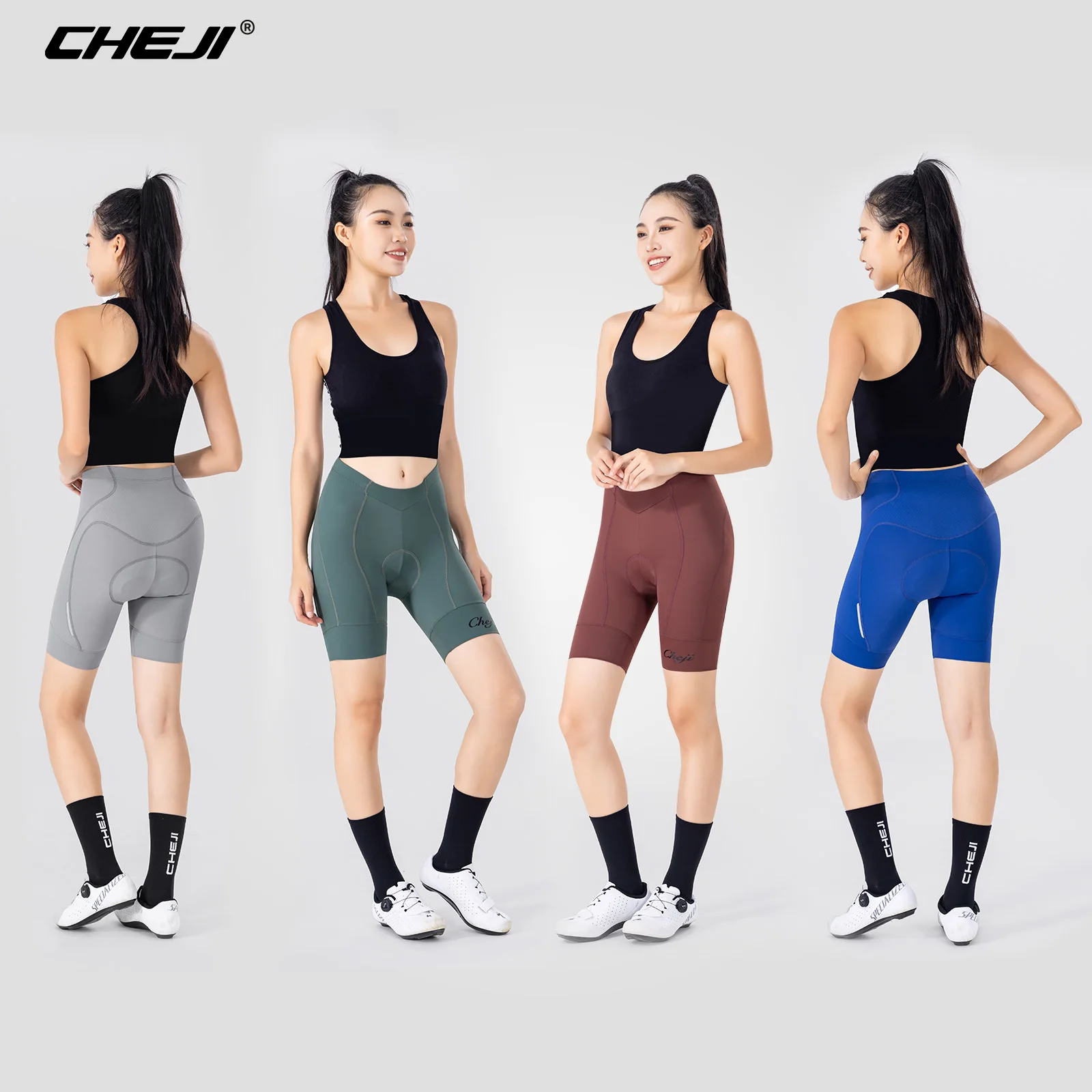 CHEJI New Women Cycling Shorts Equipment Running Sports Biker Bicycle Shorts Women 2024 Bicicleta Pants Quick Dry Spandex