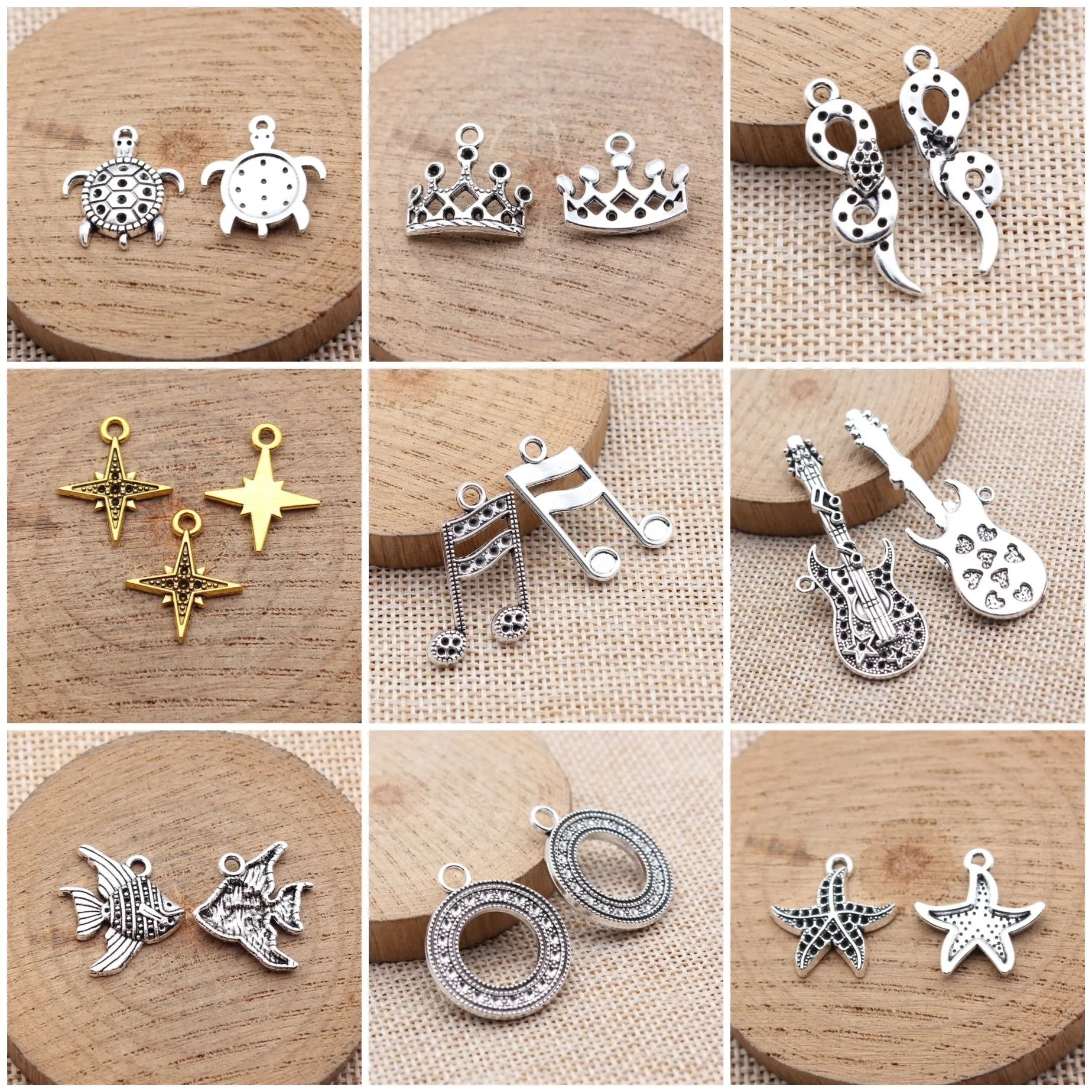 Vintage Rhinestone Inlaid Enamel Charms Pendant Fashion Parts Charms For Jewelry Making Bracelet Necklace Craft Bulk