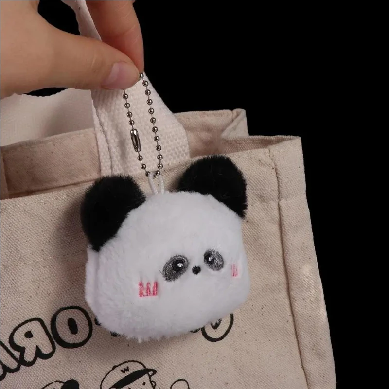 Chirping Panda Plush Keychain Squeeze Rabbit Doll DIY Squeeze Bear Pendant Unisex Kids Bag Hanging Couple Hanging Accessory