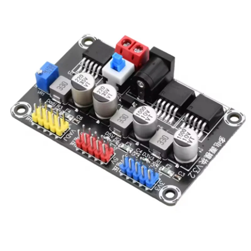 ABSQ-Intelligent Vehicle Power Supply Module DC7-25V To DC3.3V/5V LM2596 Adjustable Step-Down Regulated Power Supply Module