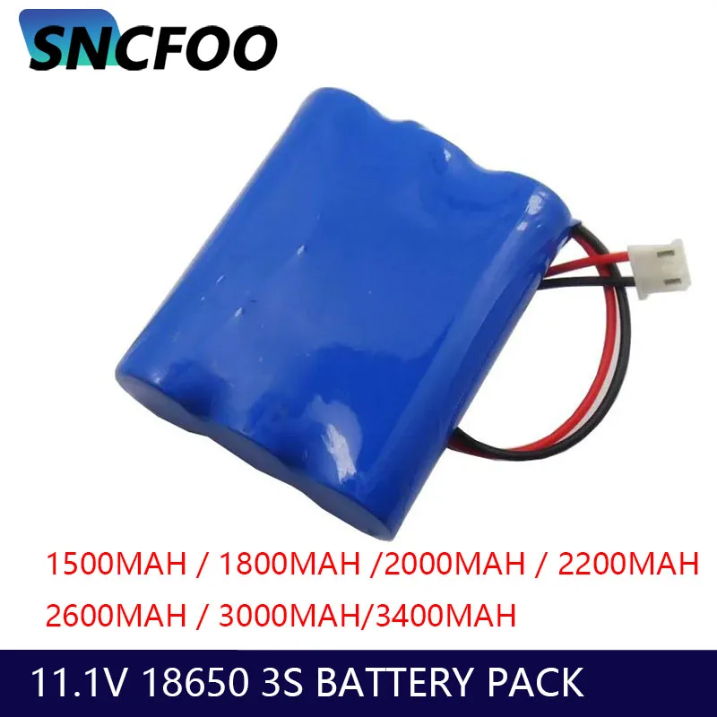 12V LifeP04 18650 3000mAh 3400mah 3S Versatile Battery Pack with High Capacity Output 1500mah 1800amh 2000mah 2200mah 2600mah