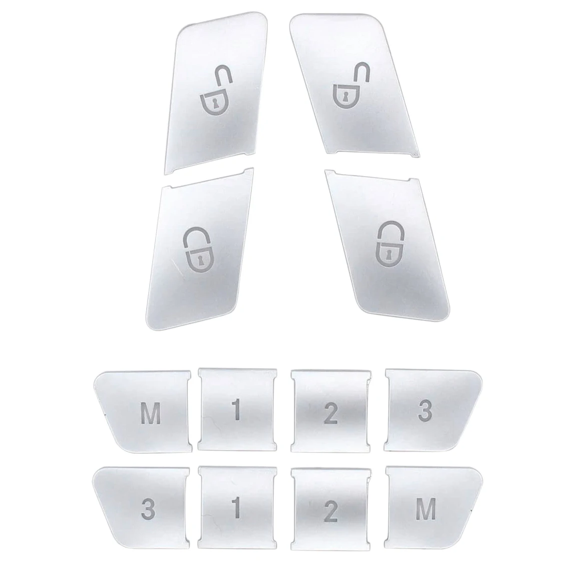 12Pcs/Set Car Seat Memory Button ABS Decoration Patch Stickers, Unlock Adjust Switch Cover Trim Sticker for Benz a B C E