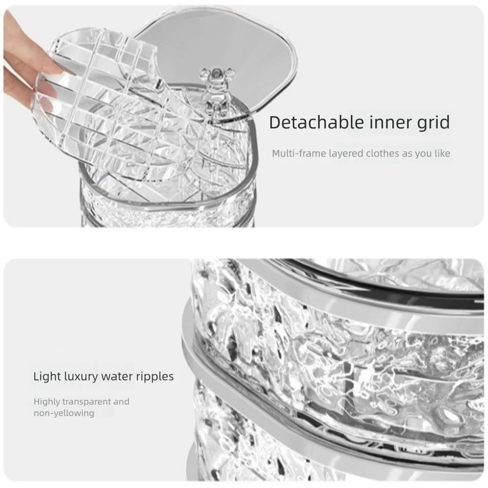 3-layer Bracelet Earring Jewelry Box INS Clear Makeup Storage Rack Rotating Partition Necklace Storage Box Home Decoration