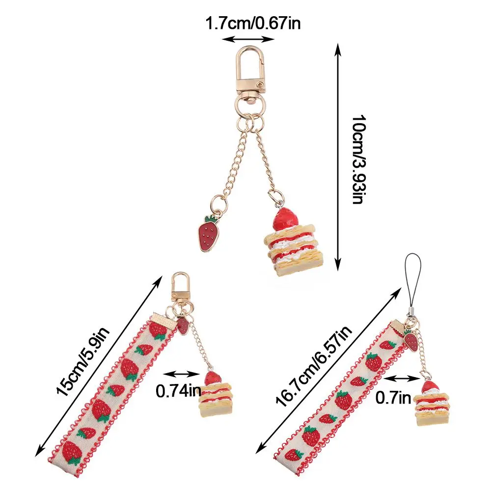 Bag Pendant Strap Hang Rope Strawberry Cake Short Mobile Phone Lanyard Charm Popular Gifts For Women - view 5